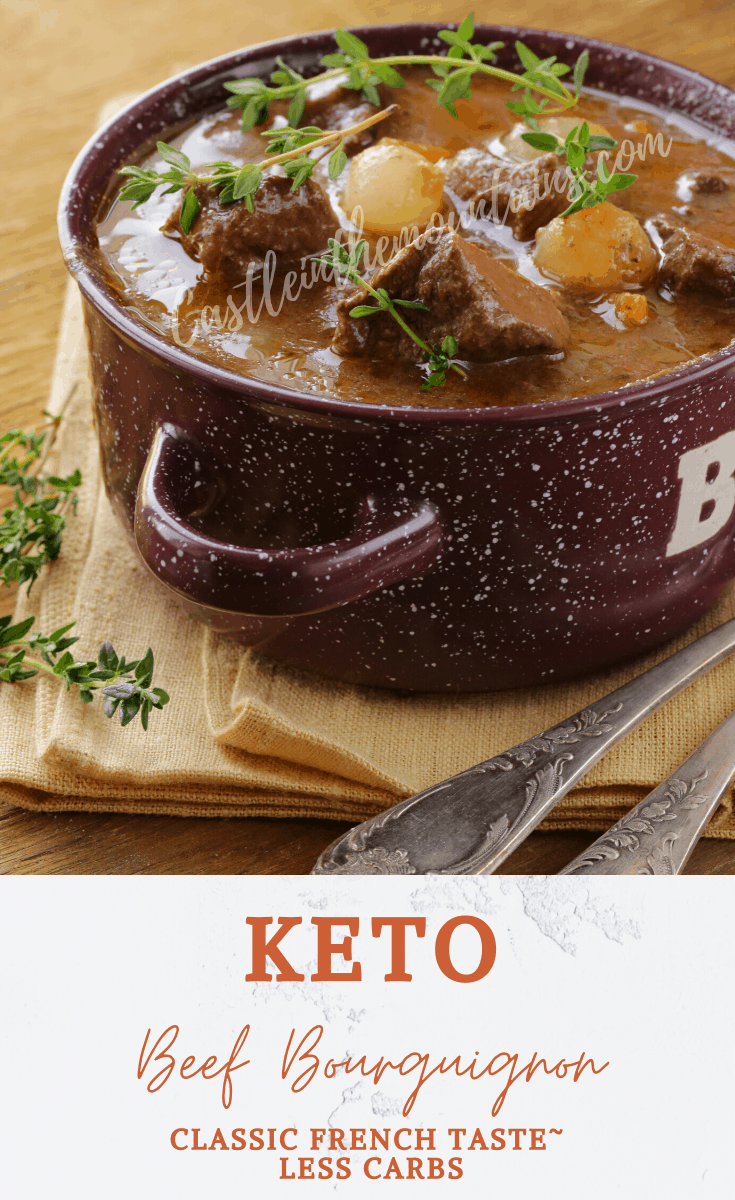Crockpot Keto Beef Bourguignon Castle in the Mountains