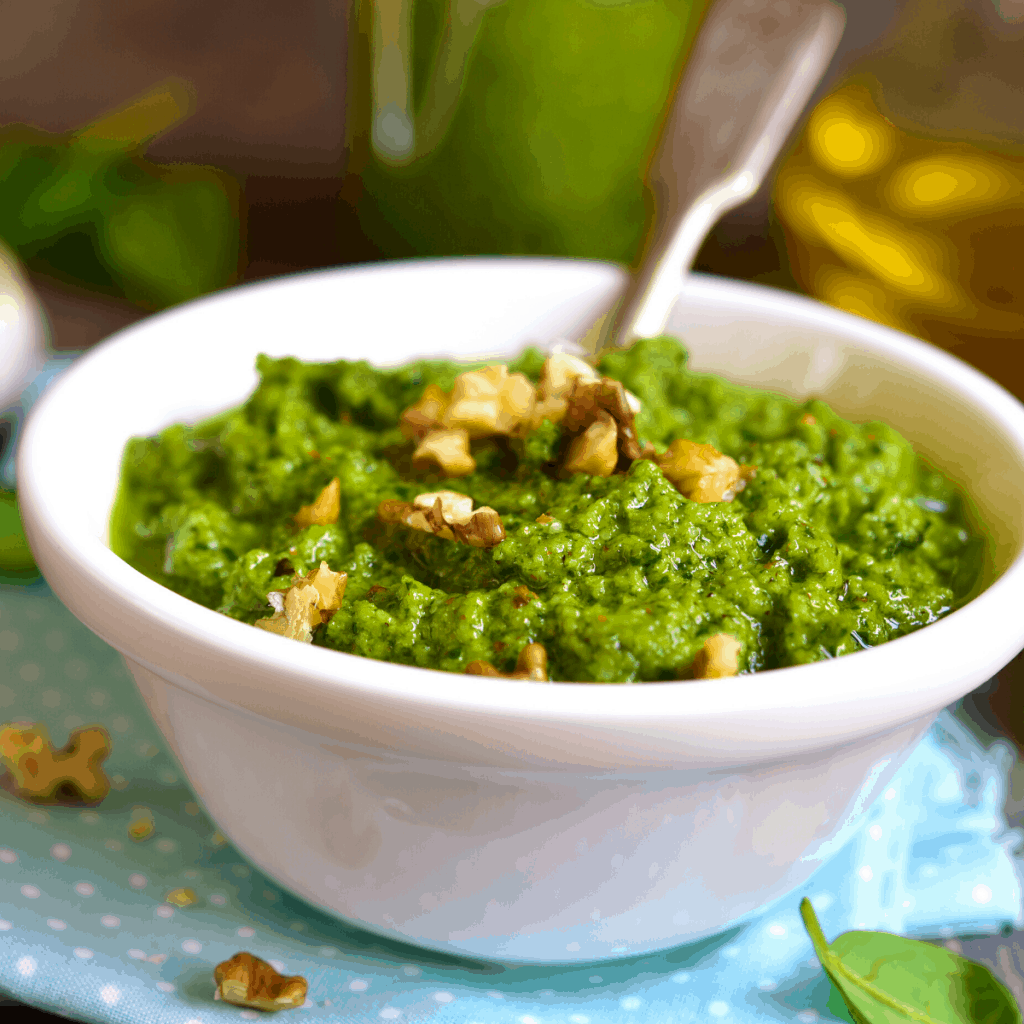 Spinach Basil Pesto Recipe Castle in the Mountains