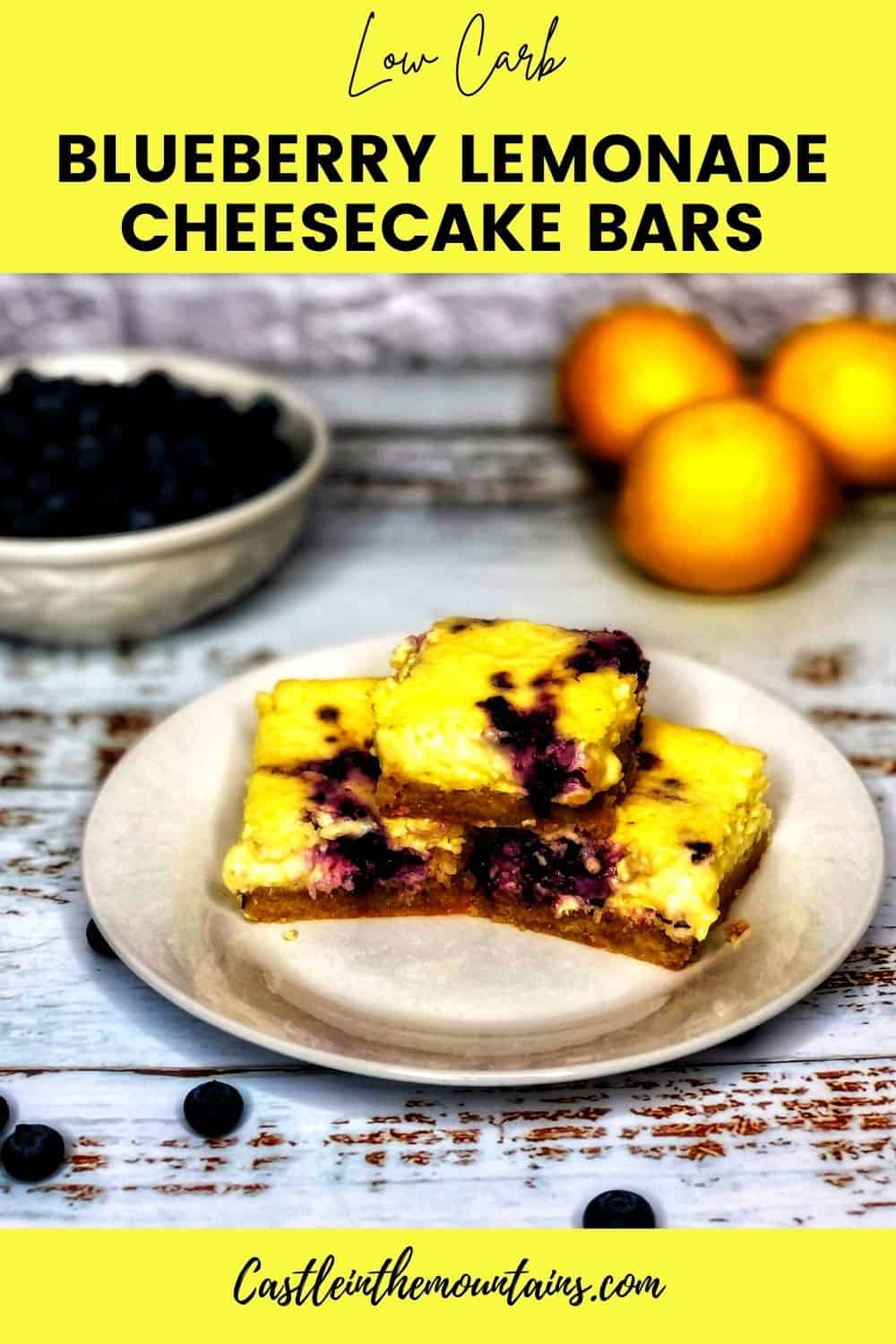 Keto Blueberry Lemon Cheesecake Bars Castle in the Mountains