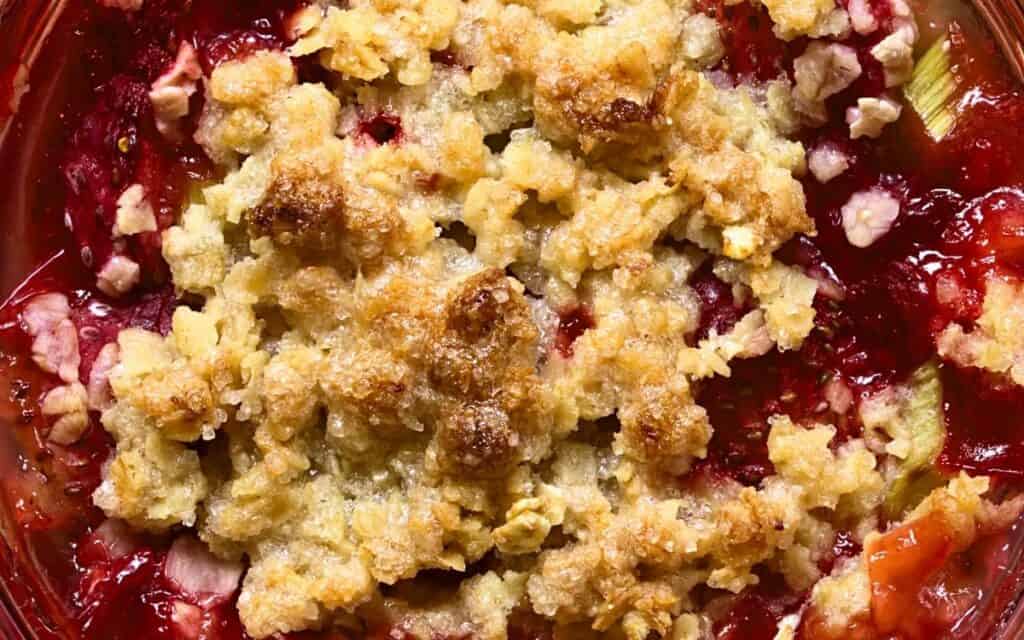 Keto Strawberry Rhubarb Crisp An Old Fashioned Treat for Summer
