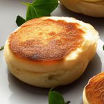 Keto English Muffin toasted on a plate.
